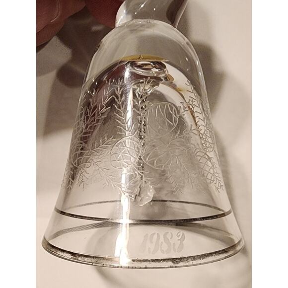Vintage 1983 Lenox Crystal Glass Etched Bell First Annual Christmas Ornament - Picture 4 of 4